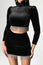 Black Velvet Diamante Fringe Set