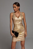 Myrna Golden Bandage Dress