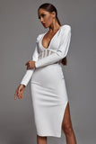 Alani Long Sleeve Bandage Dress In White