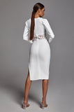 Alani Long Sleeve Bandage Dress In White