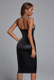 Cut out Diamante Bodycon Dress - Black