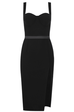 Brenda Midi Bandage Dress - Black