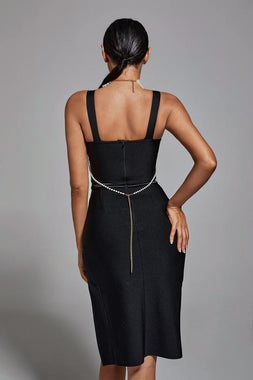 Brenda Midi Bandage Dress - Black