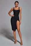 Brenda Midi Bandage Dress - Black