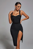 Brenda Midi Bandage Dress - Black