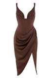 Cereda Chocolate Satin Mini Dress