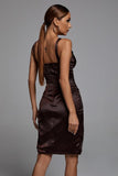 Cereda Chocolate Satin Mini Dress