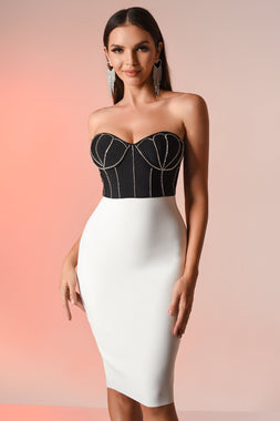 Enya Diamante Mini Bandage Dress