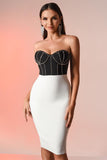 Enya Diamante Mini Bandage Dress