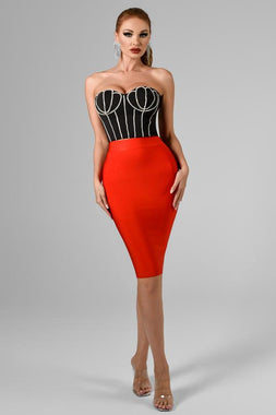 Enya Diamante Mini Bandage Set - Red