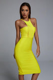 Irana Yellow Midi Bandage Dress