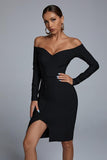 Hannah Black Bandage Mini Dress