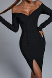 Hannah Black Bandage Mini Dress