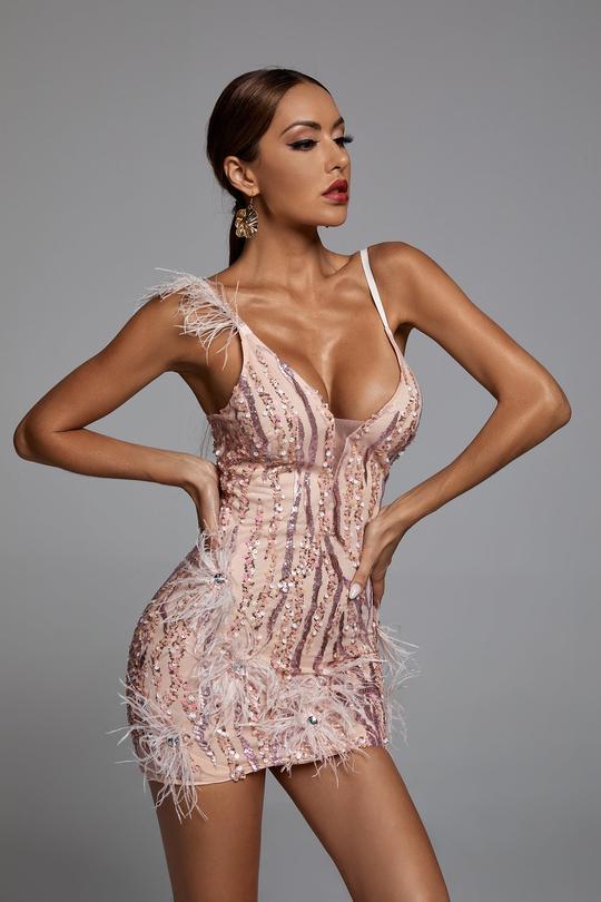 Klauda Pink Mini Dress Klauda Pink Mini Dress