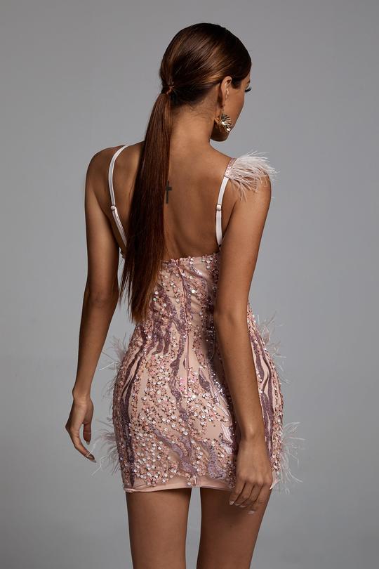 klauda pink mini dress Klauda Pink Mini Dress