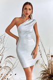 Lika Metallic Mini Bandage Dress - Silver