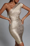 Lika Metallic Mini Bandage Dress - Silver