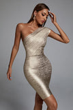 Lika Metallic Mini Bandage Dress - Silver
