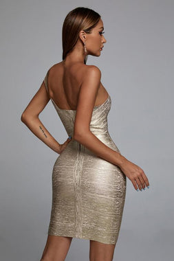 Lika Metallic Mini Bandage Dress