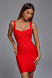 Meadow Bandage Mini Dress - Red