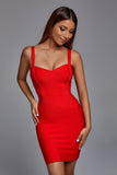 Meadow Bandage Mini Dress - Red