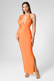 Nico V-neck One-shoulder Bandage Dress - Orange
