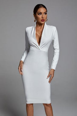 Quincy Cut Out Backless Bandage Dress - White