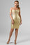 Sakari Off Shoulder Metallic Bandage Dress - Gold