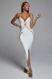 Sakina Metal Embellishment Maxi Dress-White