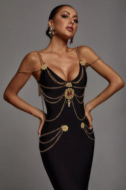 Sakina Metal Embellishment Maxi Dress