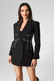 Aoife Diamante Black Blazer Dress