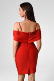 Carlota Off Shoulder Cutout Bandage Dress In Red