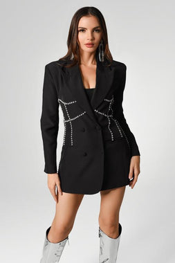 Aoife Diamante Black Blazer Dress