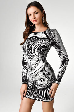 Sabriya Printed Bandage Dress