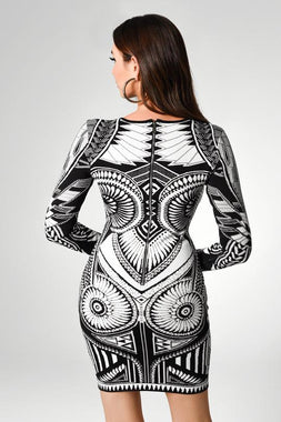 Sabriya Printed Bandage Dress