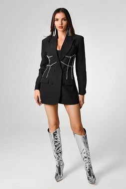Aoife Diamante Black Blazer Dress