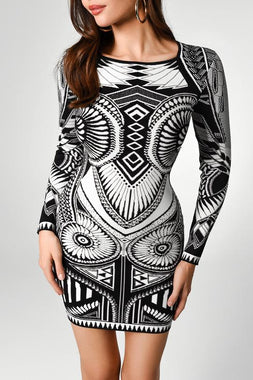 Sabriya Printed Bandage Dress