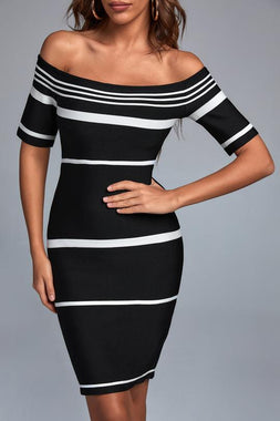 Vikiya Off Shoulder Midi Bandage Dress