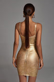 Maryam Metallic Gold Bandage Dress