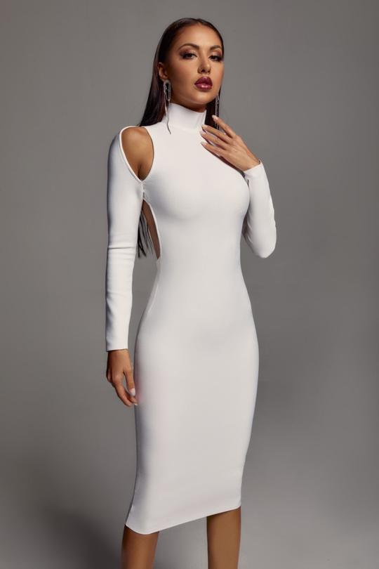 Quincy Cut Out Backless Bandage Dress - White