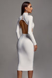Quincy Cut Out Backless Bandage Dress - White
