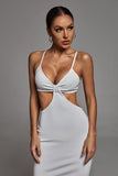 Quincy Cut Out Backless Bandage Dress - White